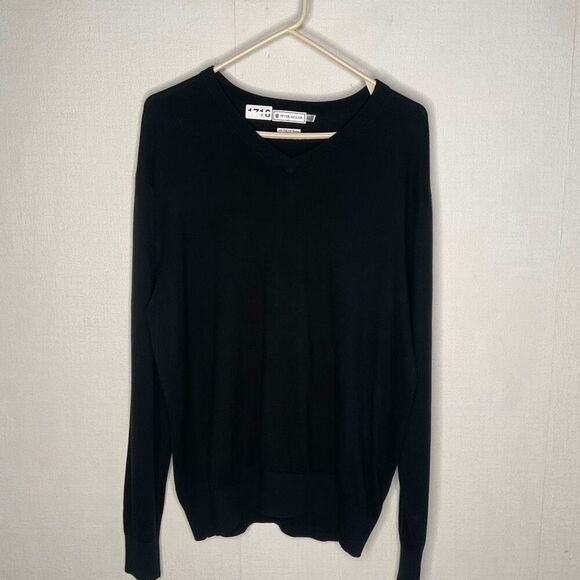 Peter Millar Sweater Mens XL Black VNeck Cashmere Silk Blend Golf Preppy Dadcore - Picture 1 of 8